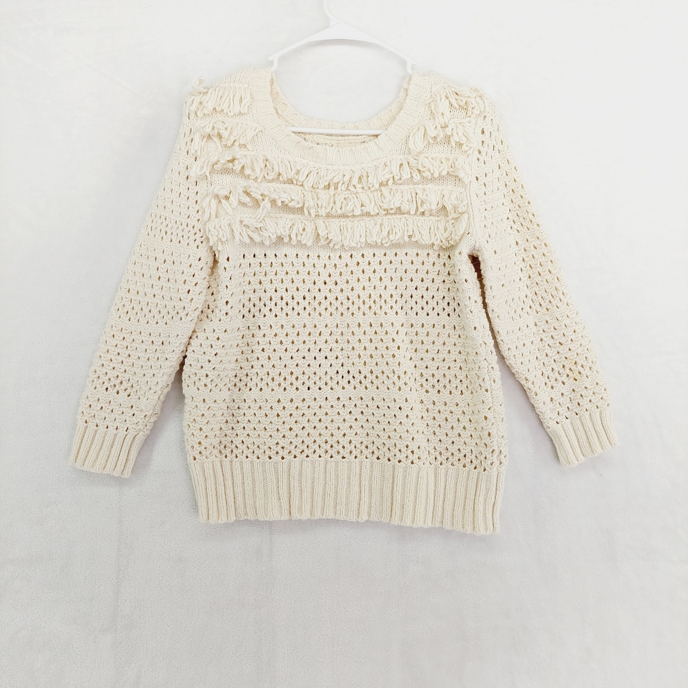 Anthropologie Far Away From Close Super Soft Ruffled Knit Cozy Sweater P4154